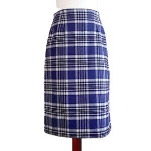 VINTAGE J.G. Hook Flannel Plaid Wool Blend Pencil Skirt Size 4